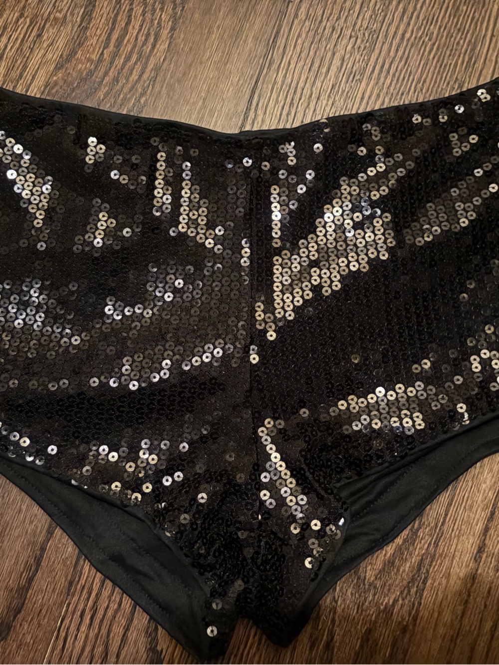 Black sequin shorts